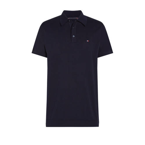 Tommy Hilfiger regular polo gebreid donkerblauw afbeelding