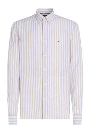 linnen casual overhemd beige