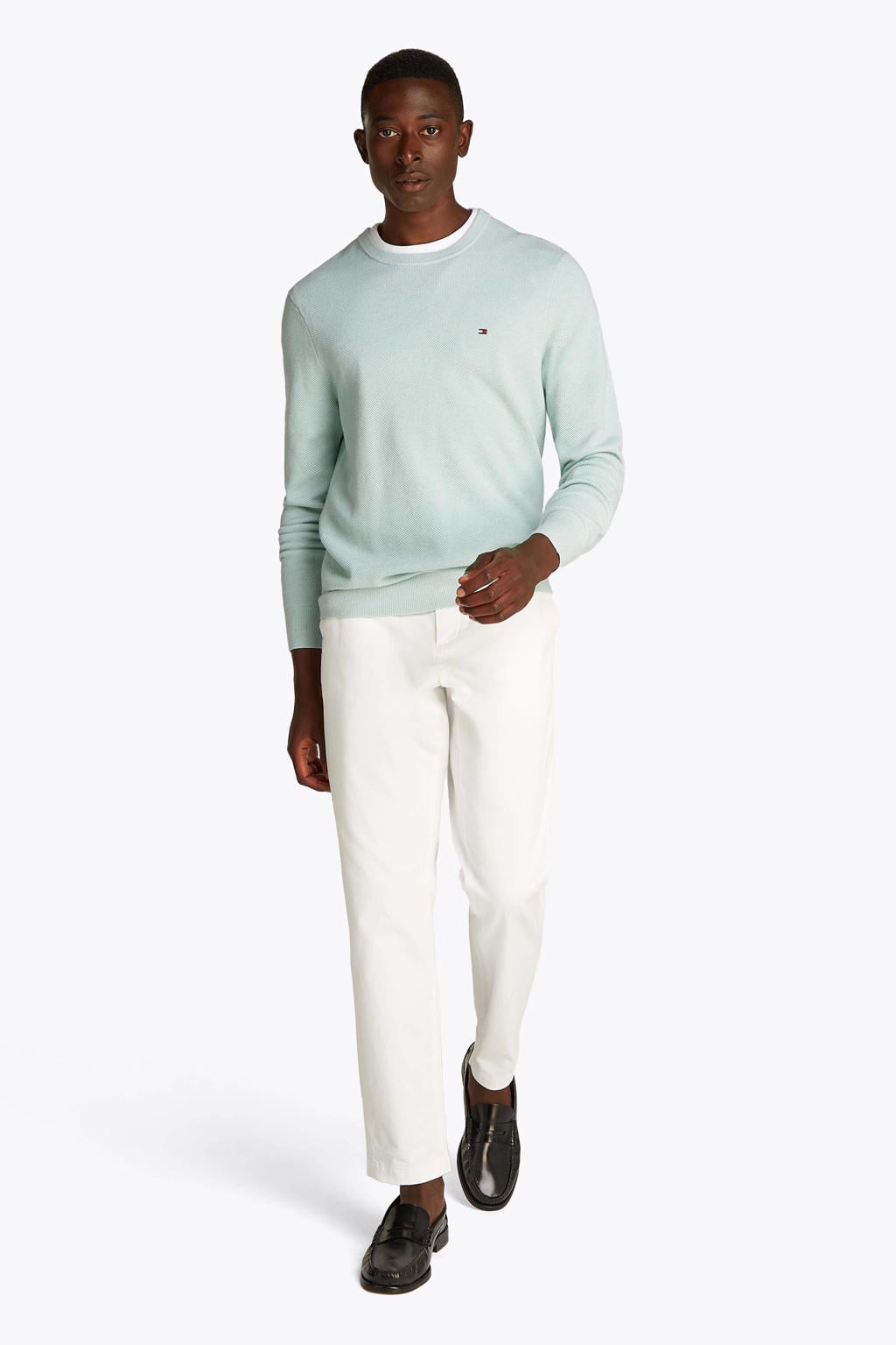 Tommy Hilfiger gebreide trui met textuur mintgroen