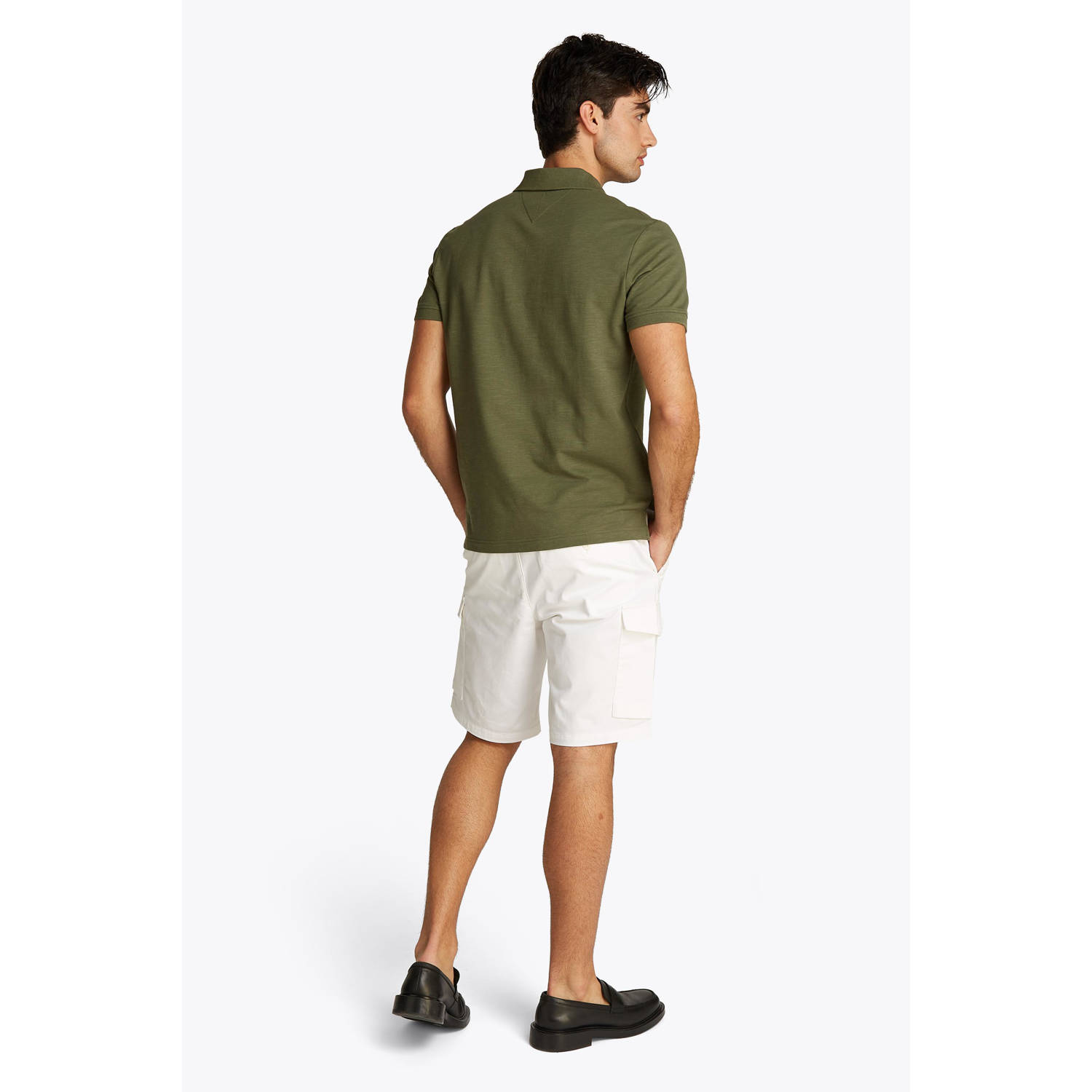 Tommy Hilfiger linnen regular polo groen