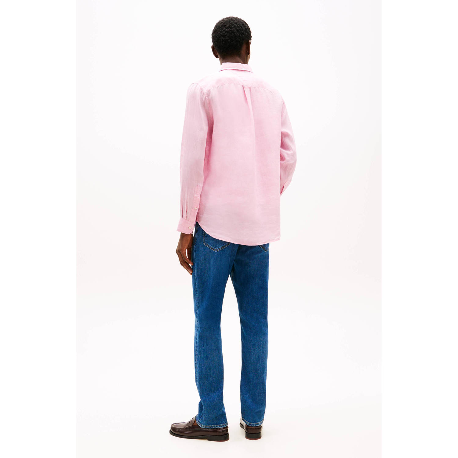 Tommy Hilfiger linnen casual overhemd roze