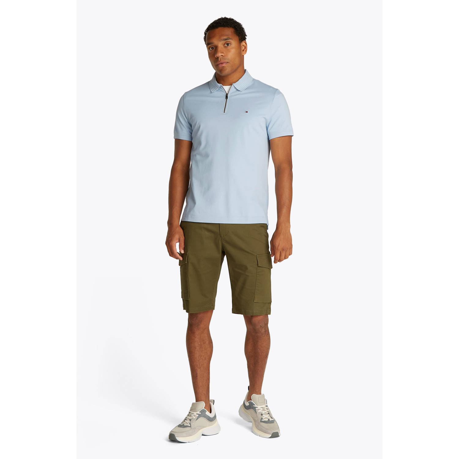 Tommy Hilfiger regular polo lichtblauw