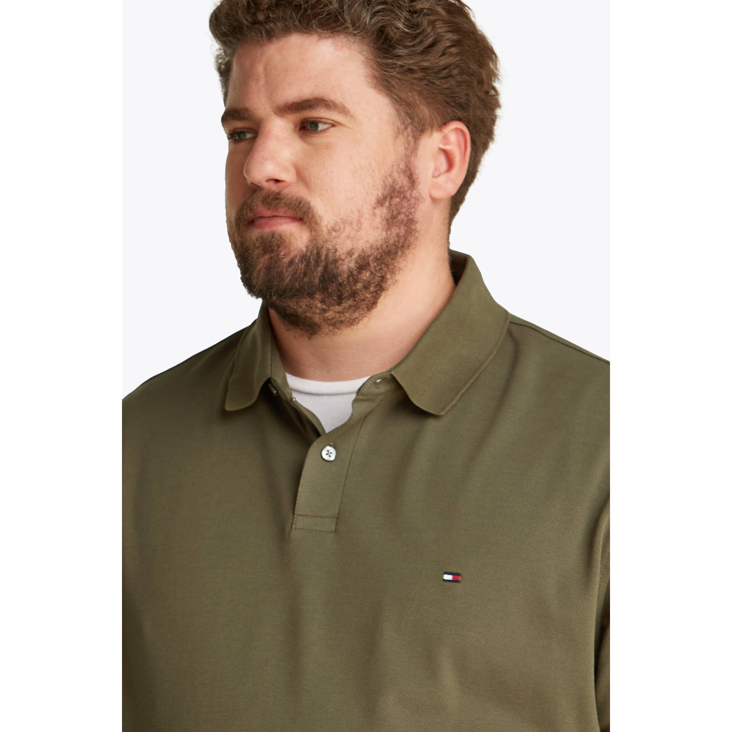 Tommy Hilfiger Big & Tall regular polo donkergroen