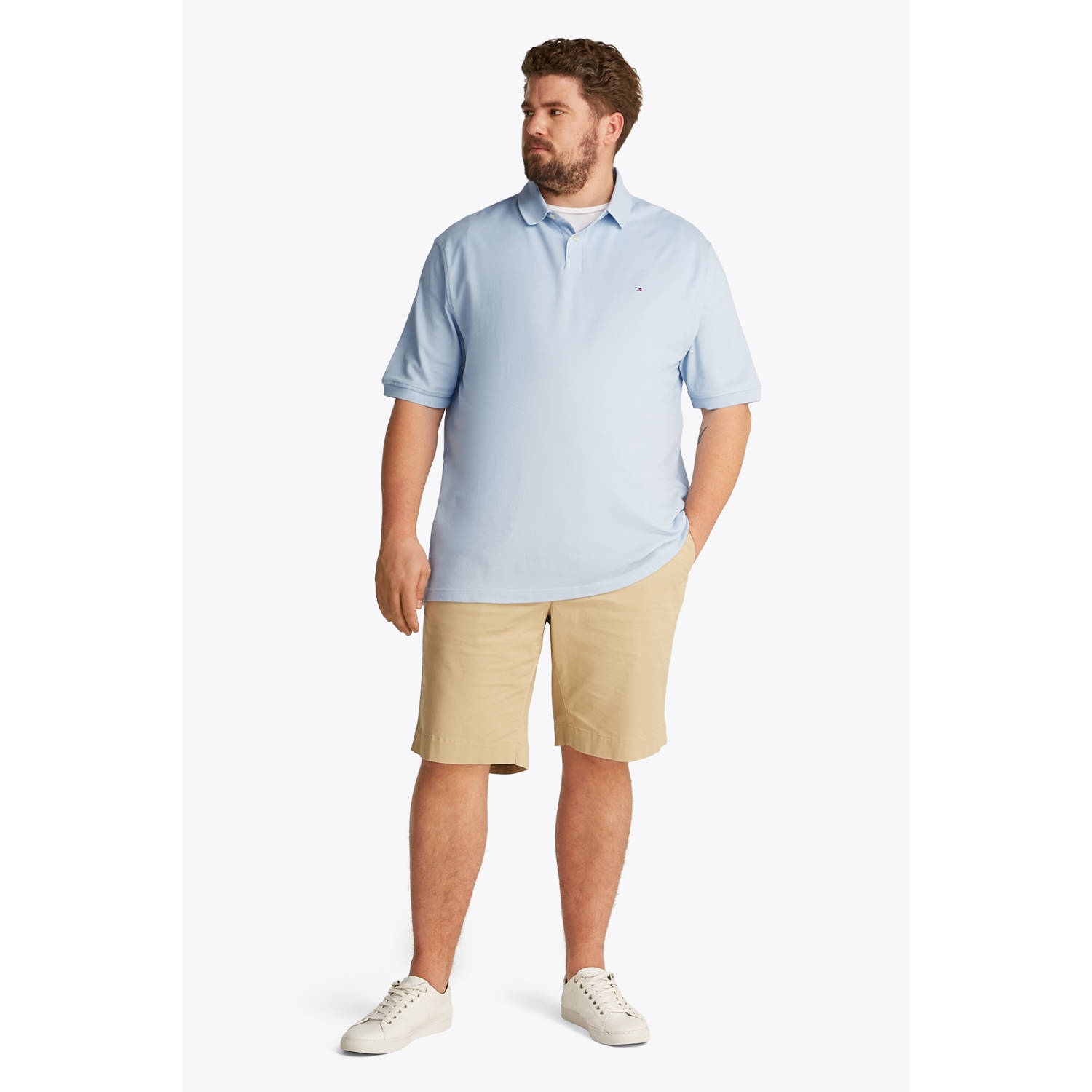 Tommy Hilfiger Big & Tall regular polo lichtblauw