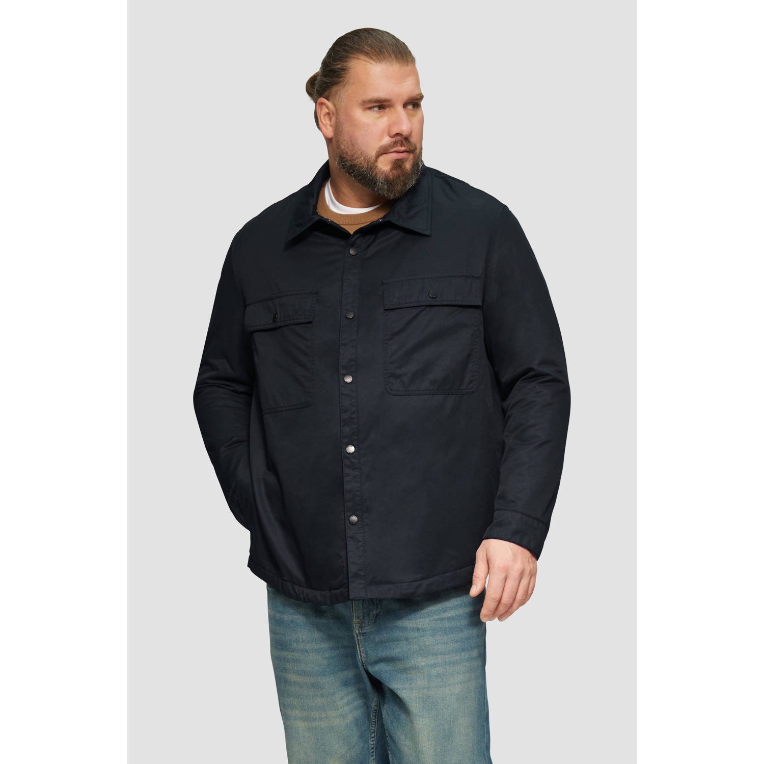 S.Oliver Big Size bomberjack donkerblauw