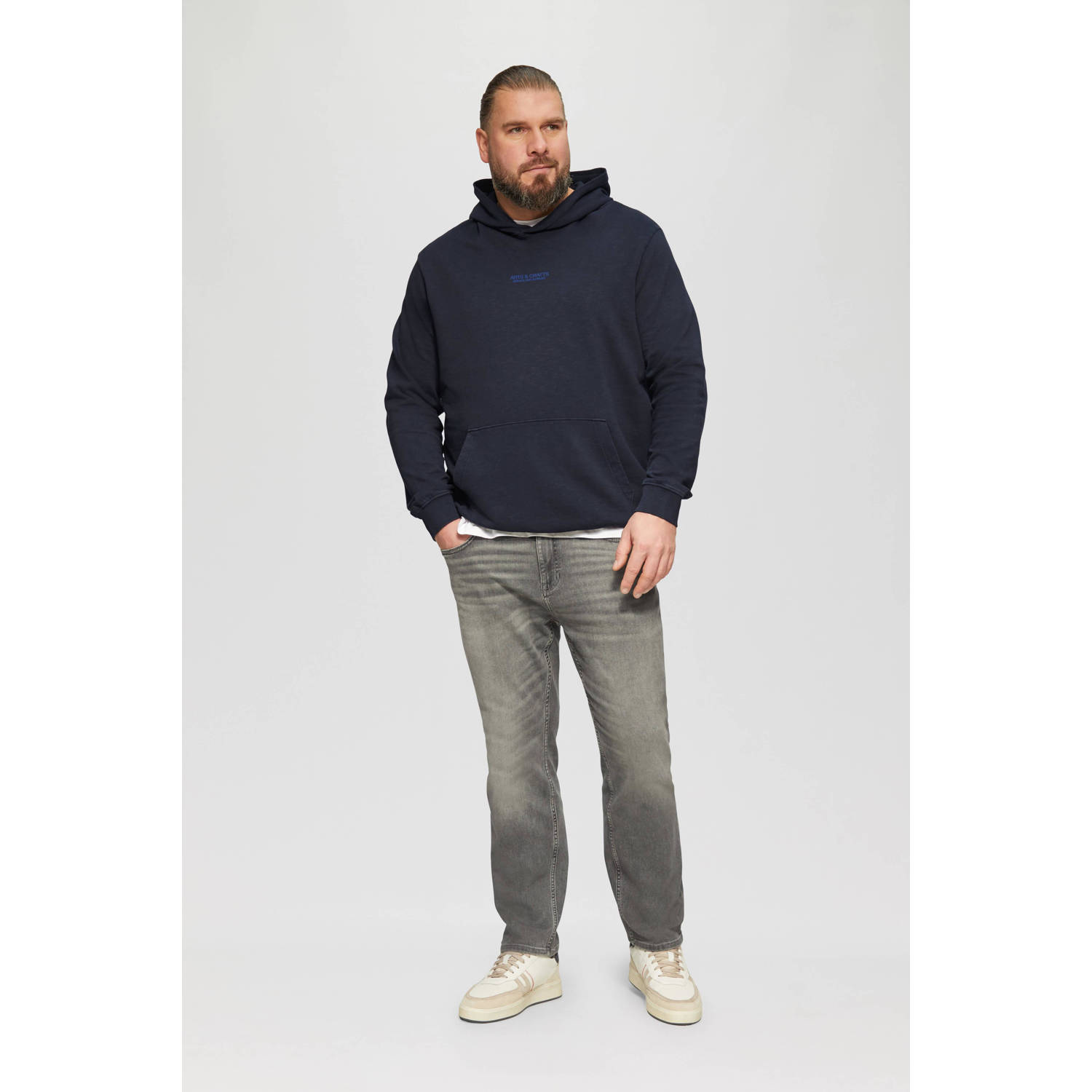 s.Oliver Big Size hoodie donkerblauw