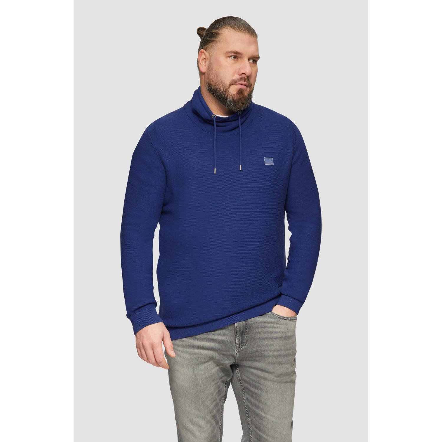 S.Oliver Big Size trui blauw fijn gebreid