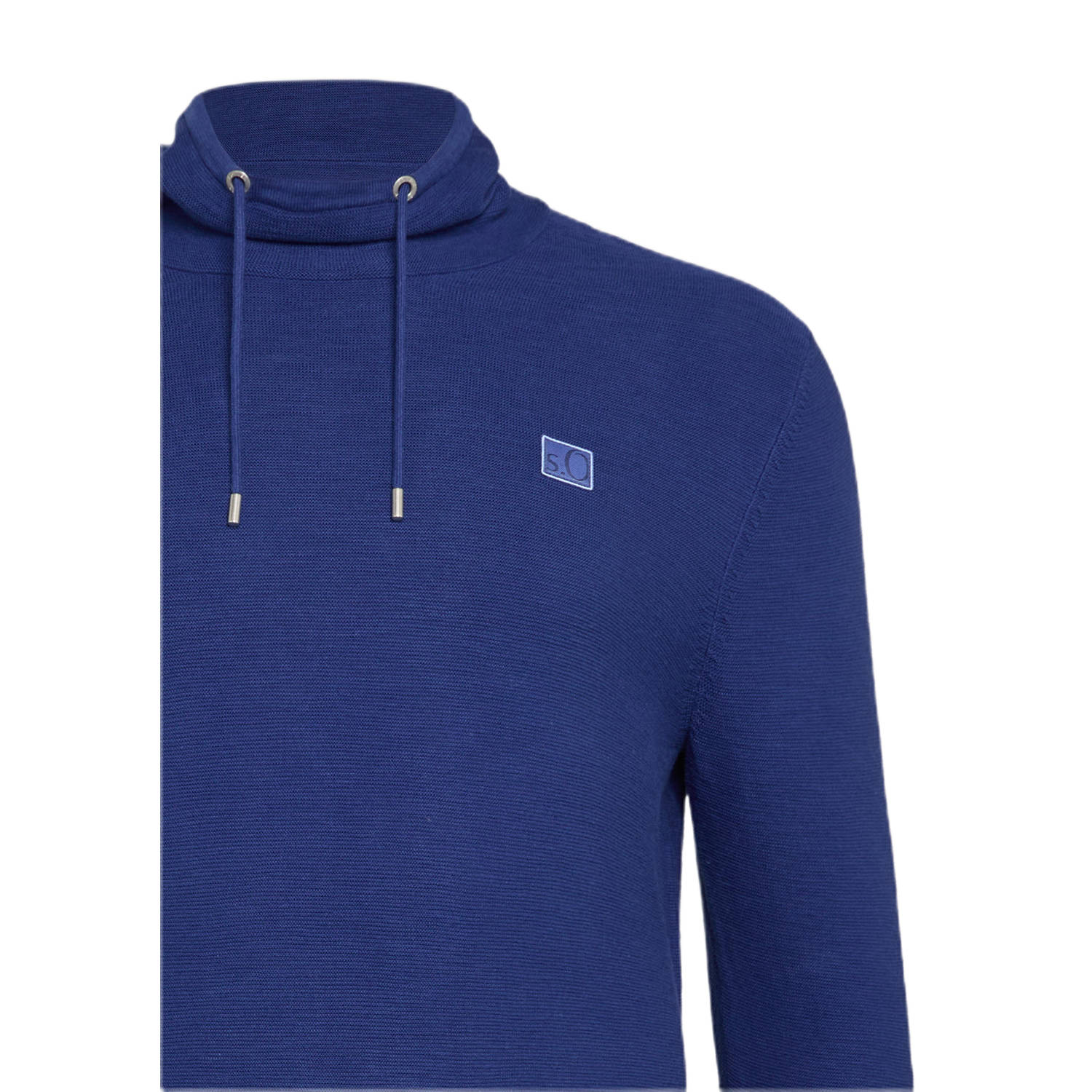 s.Oliver Big Size trui blauw fijn gebreid