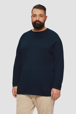 pullover donkerblauw fijn gebreid