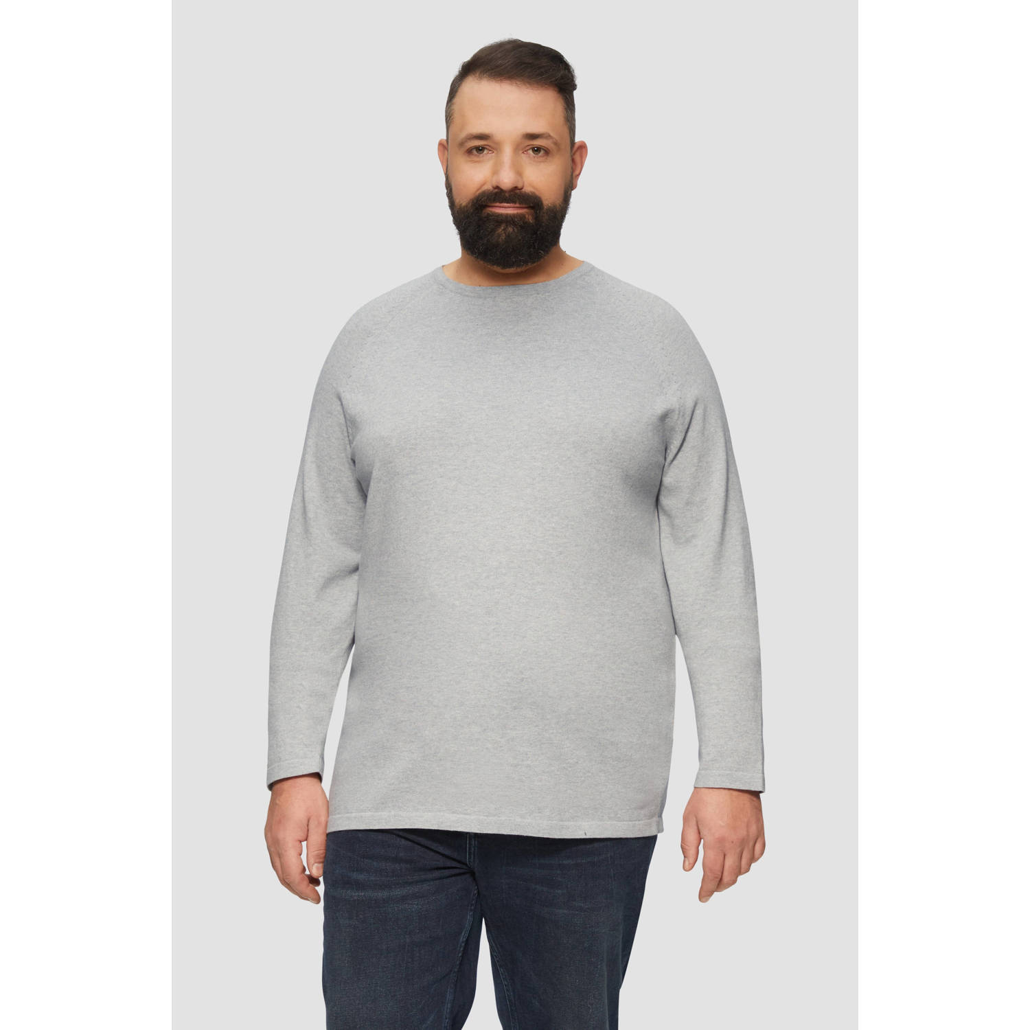 S.Oliver Big Size pullover grijs fijn gebreid