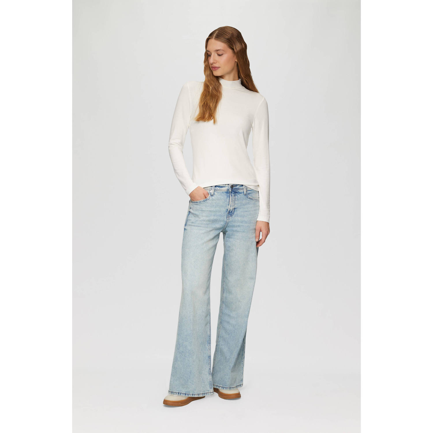 S.Oliver regular waist wide leg jeans light blue denim