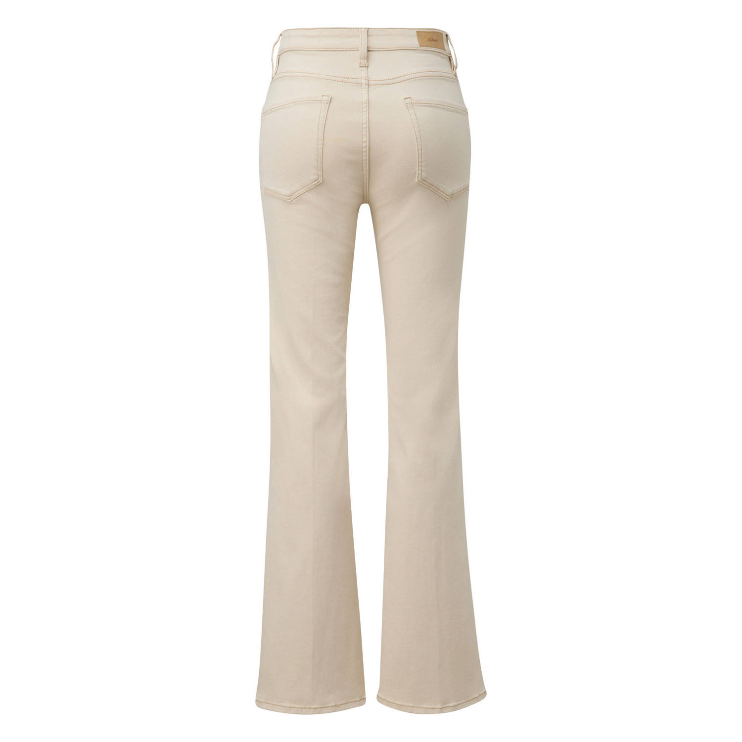 s.Oliver regular waist flared jeans beige