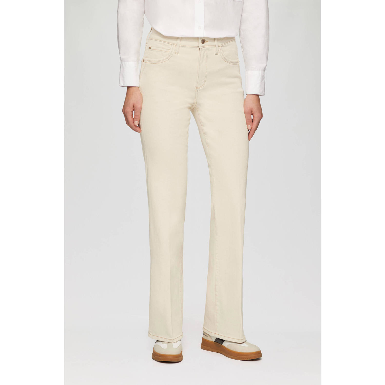 S.Oliver regular waist flared jeans beige