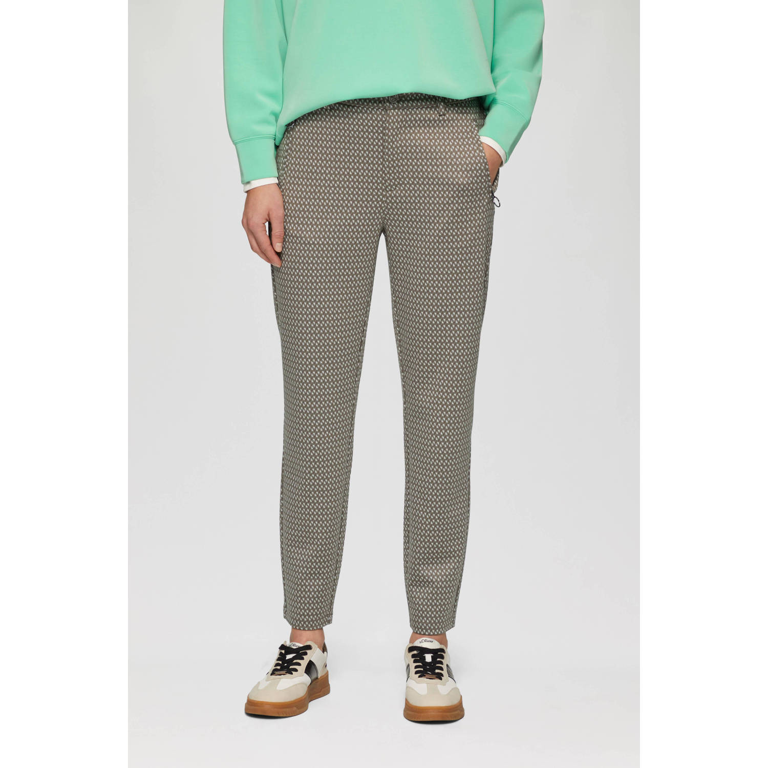 S.Oliver slim regular waist broek bruin