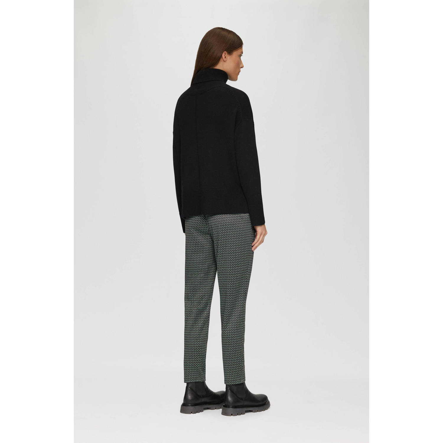 s.Oliver slim regular waist broek zwart