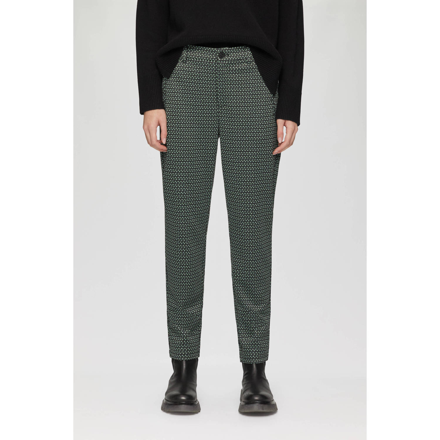 S.Oliver slim regular waist broek zwart