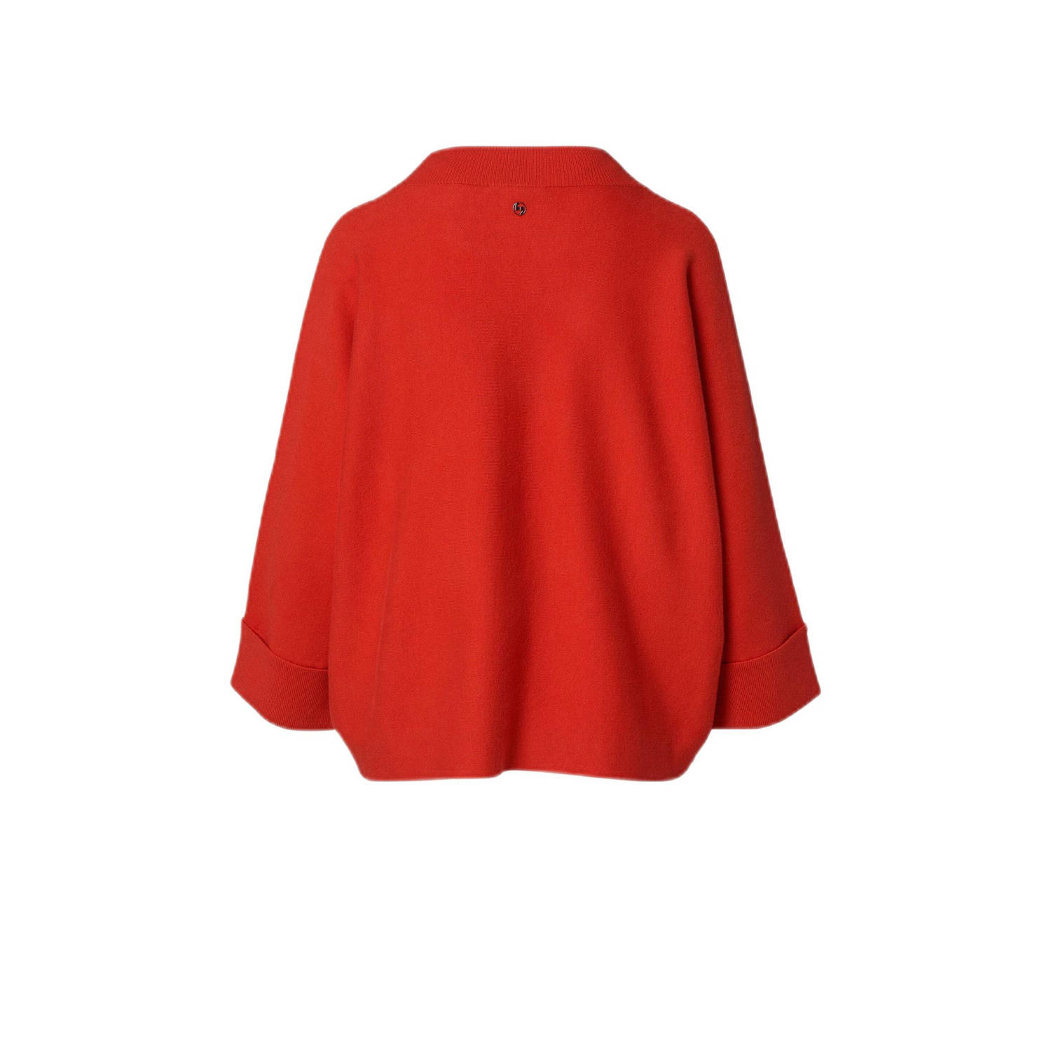 comma gebreide poncho rood