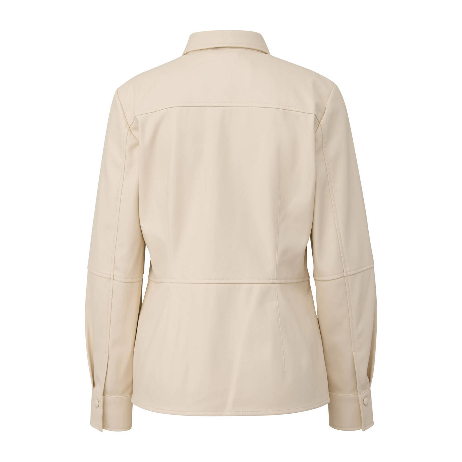 comma casual identity blouse van imitatieleer ecru