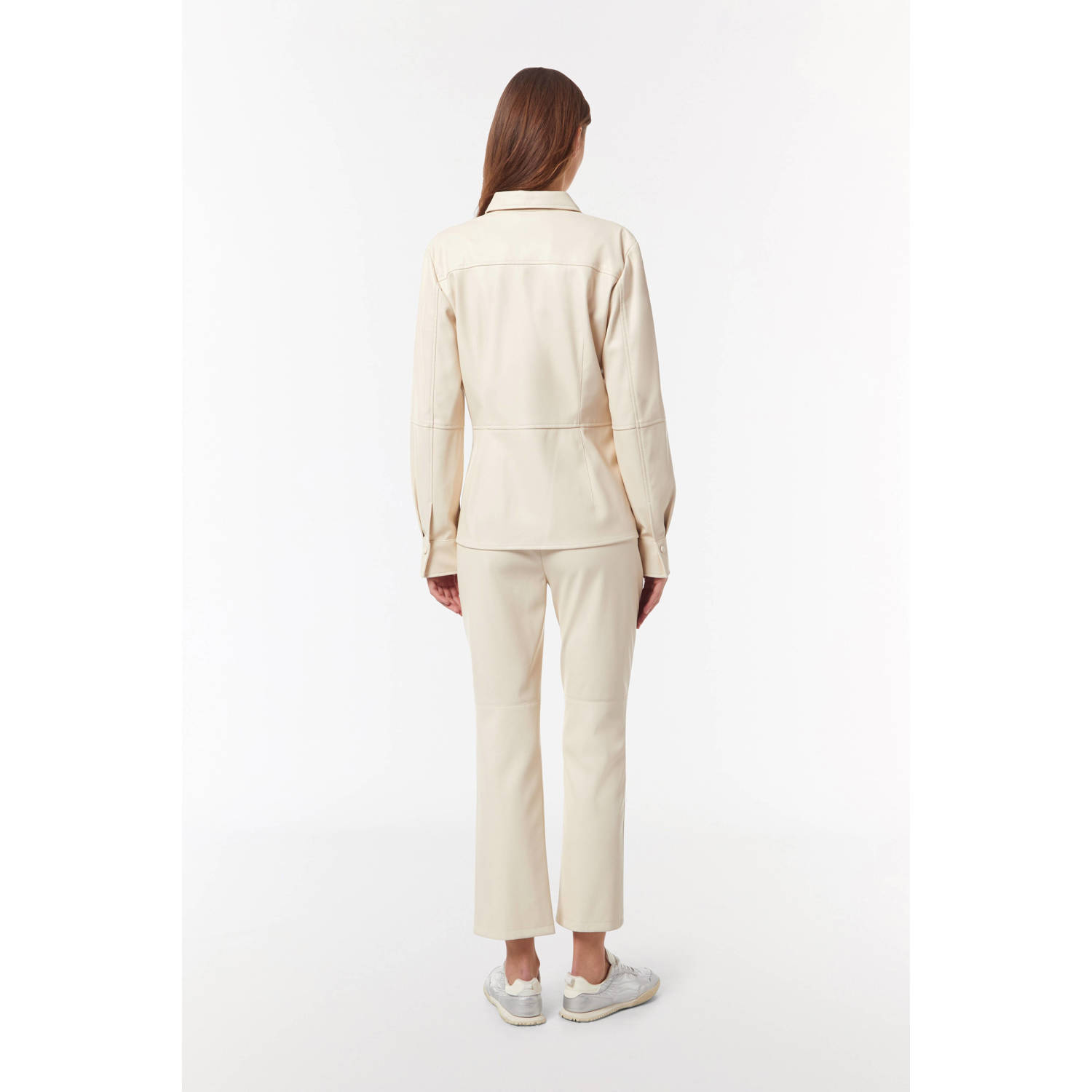comma casual identity blouse van imitatieleer ecru