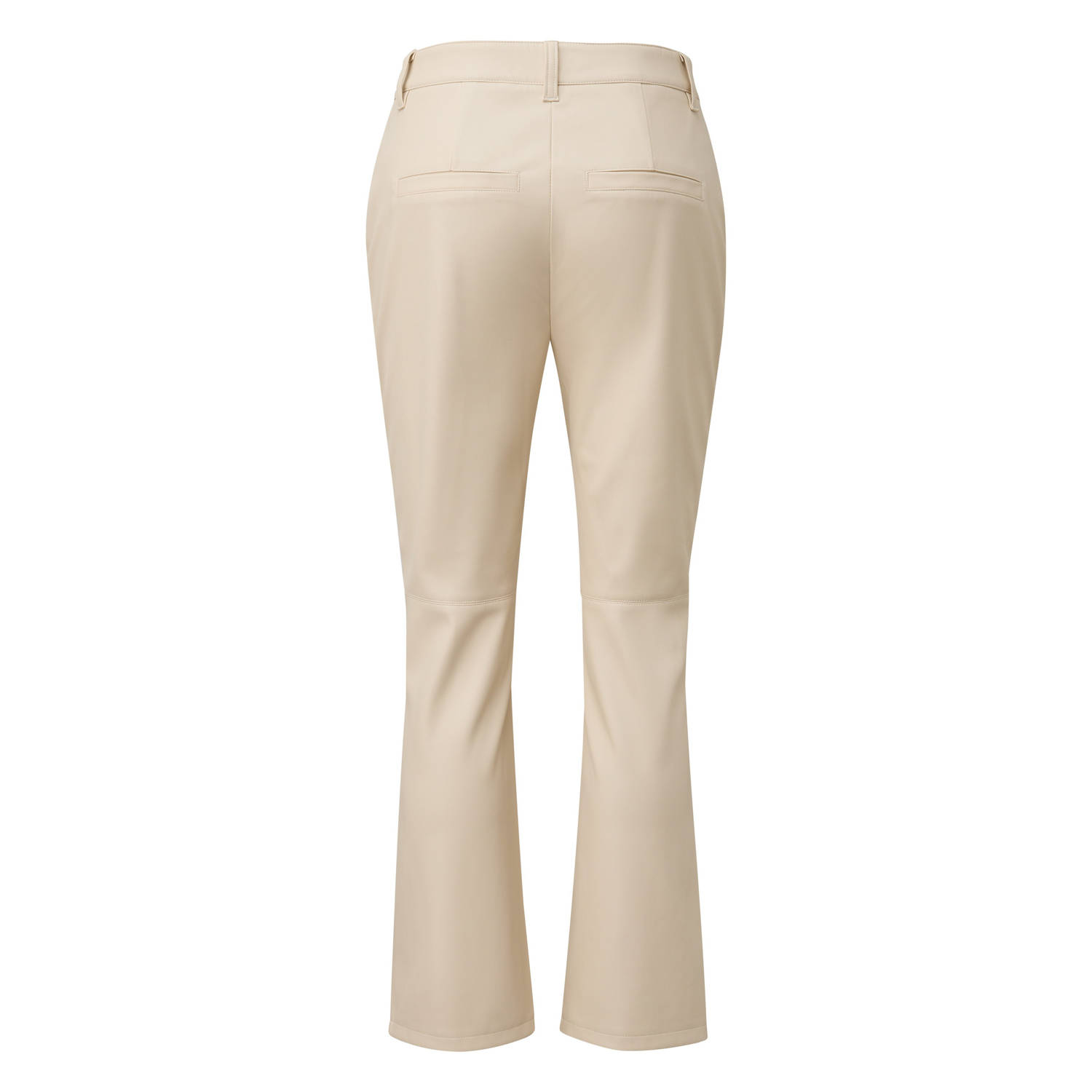 comma casual identity flared pantalon van imitatieleer ecru