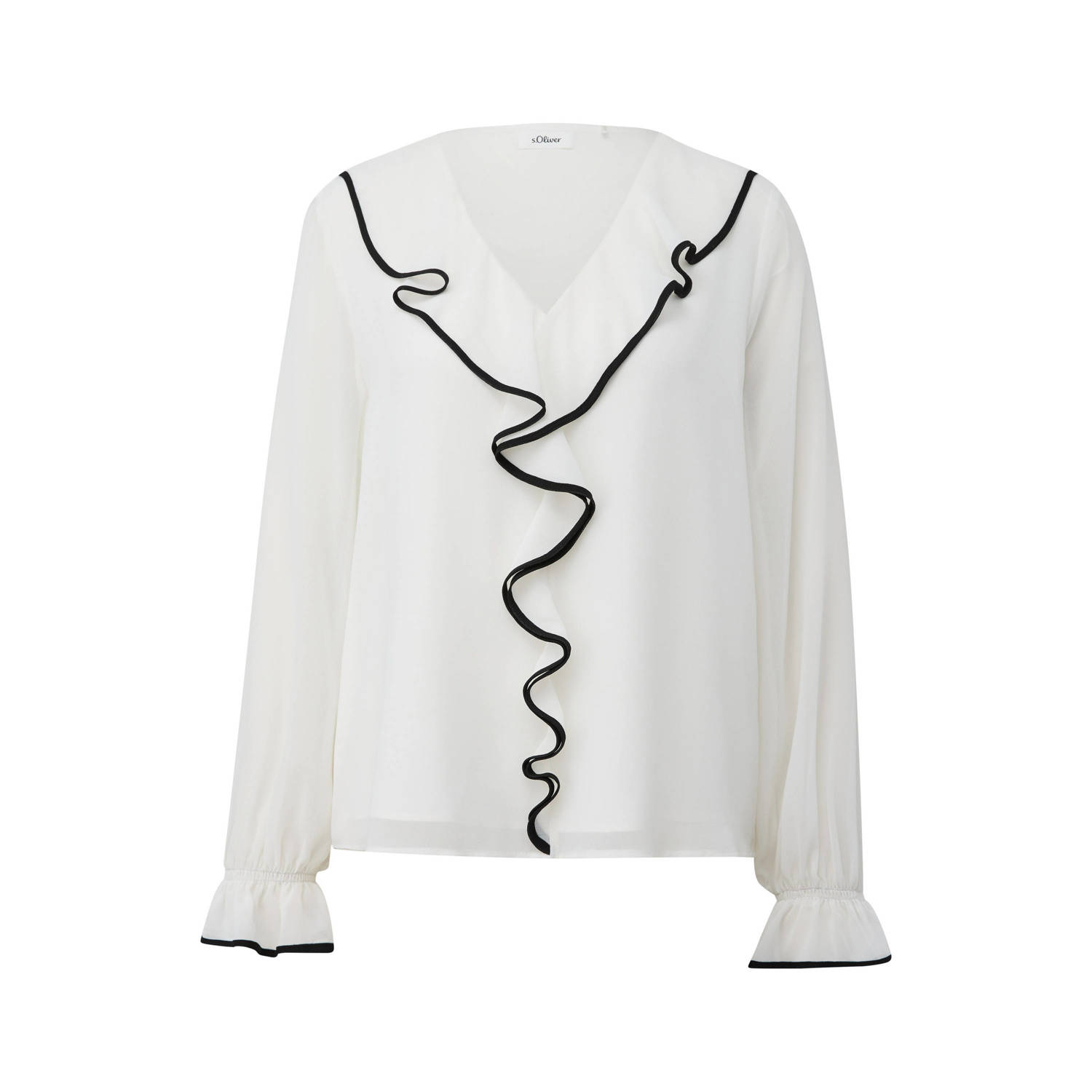 S.Oliver BLACK LABEL Regular fit blouse met volants