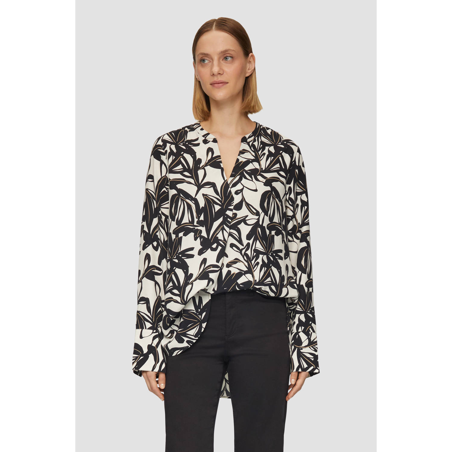 S.Oliver BLACK LABEL Loose fit tuniek van pure viscose met grafisch motief