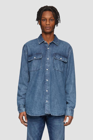 casual overhemd blauw