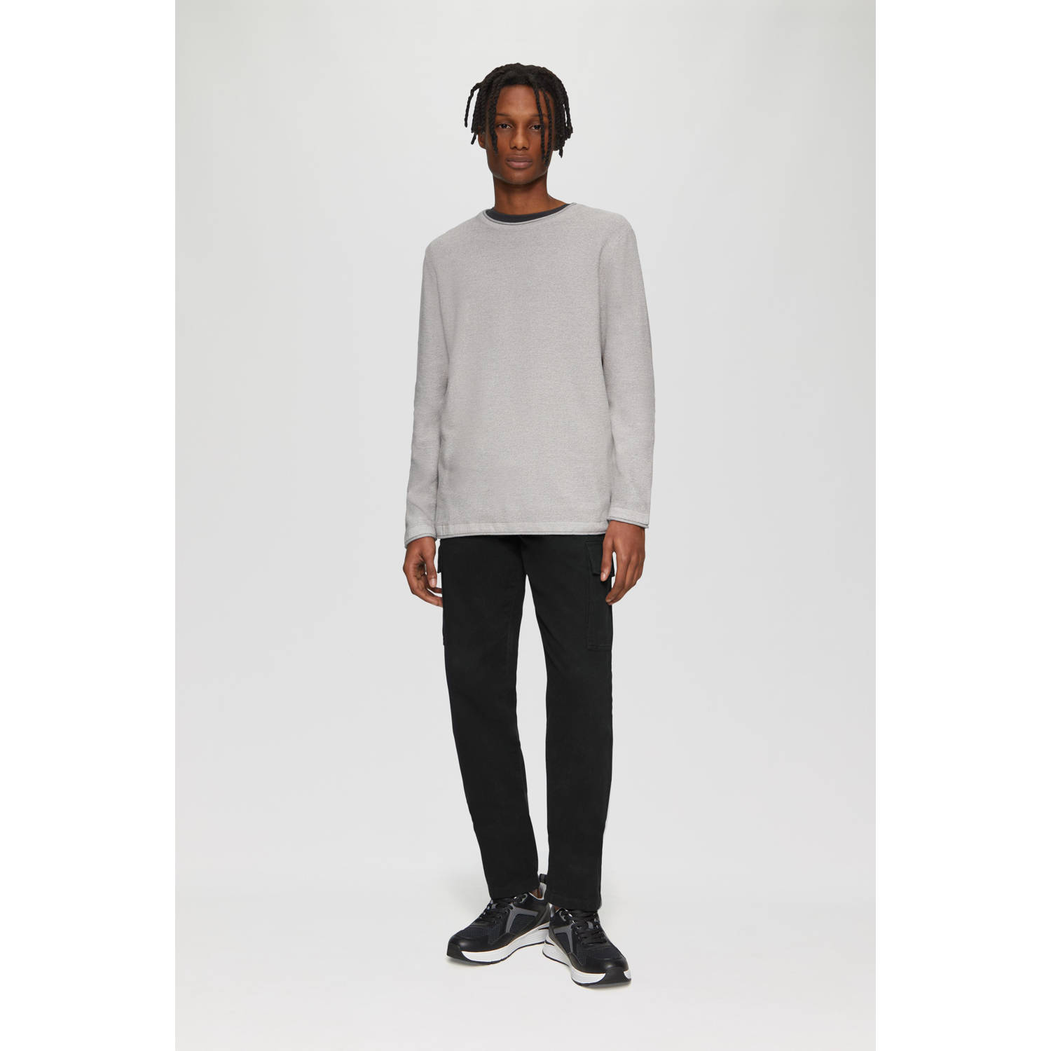 Q S by s.Oliver slim cargo broek zwart
