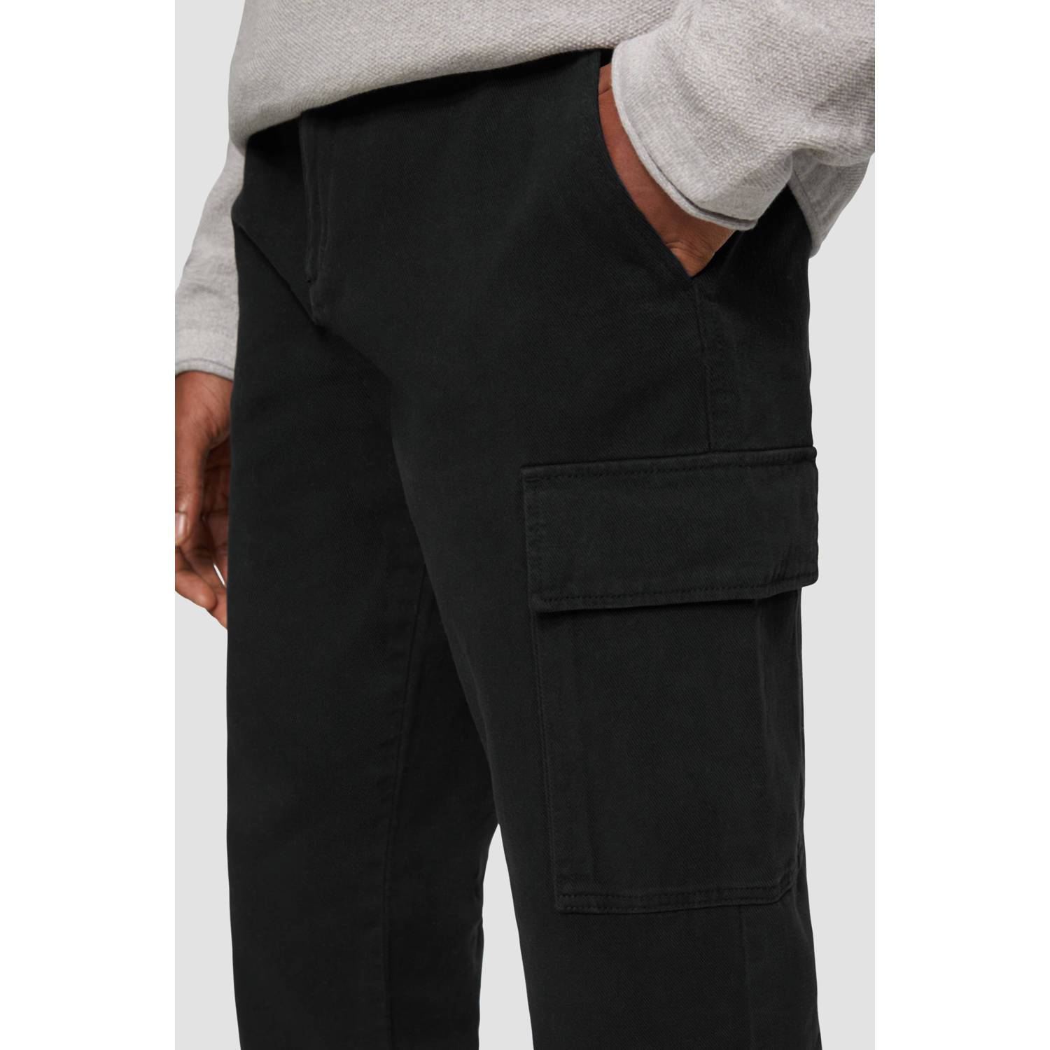 Q S by s.Oliver slim cargo broek zwart