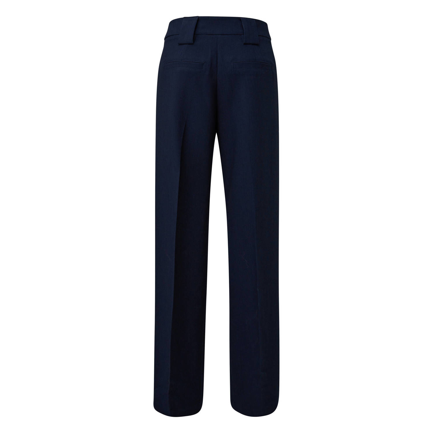 Q S by s.Oliver wide leg regular waist pantalon donkerblauw