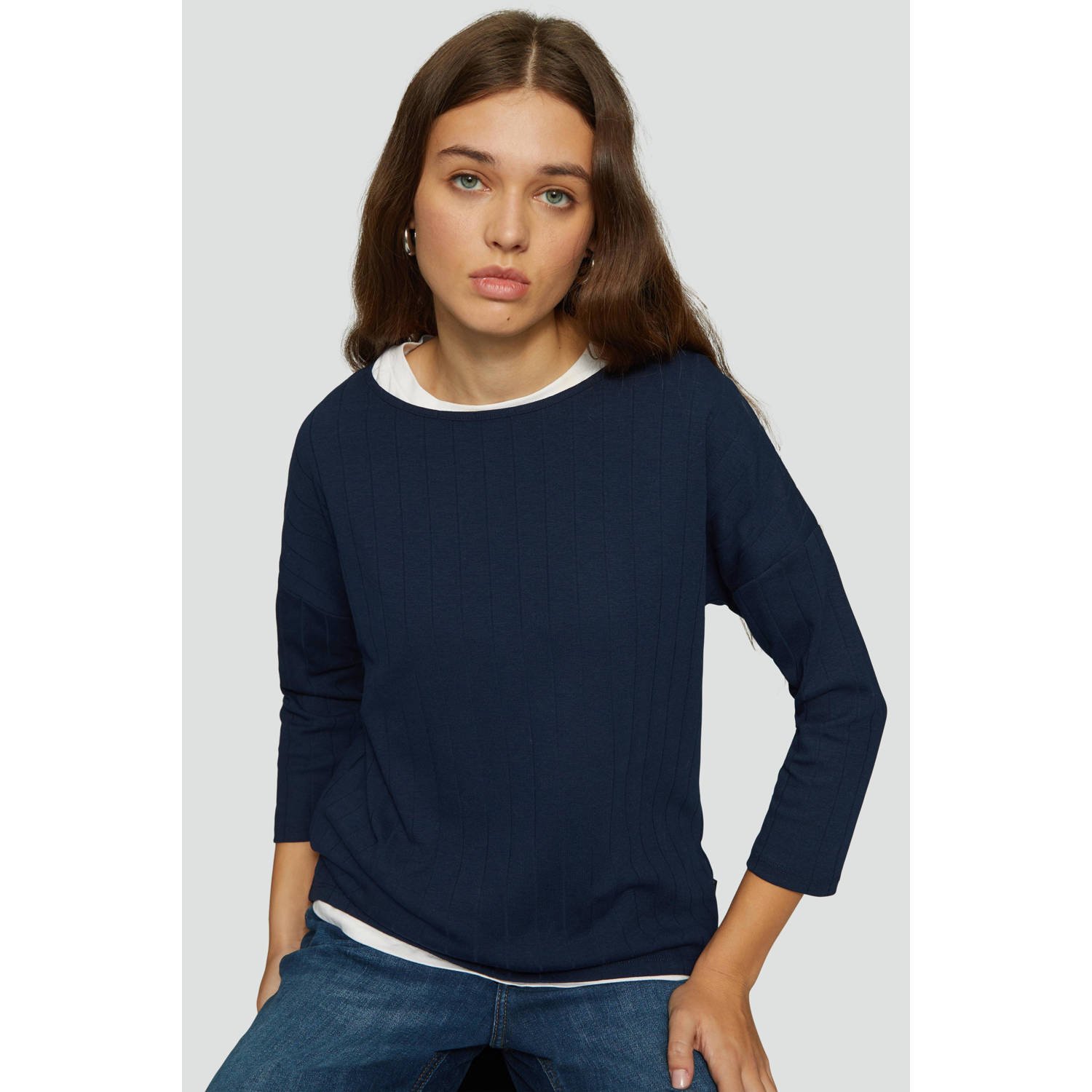 Q S by s.Oliver top donkerblauw