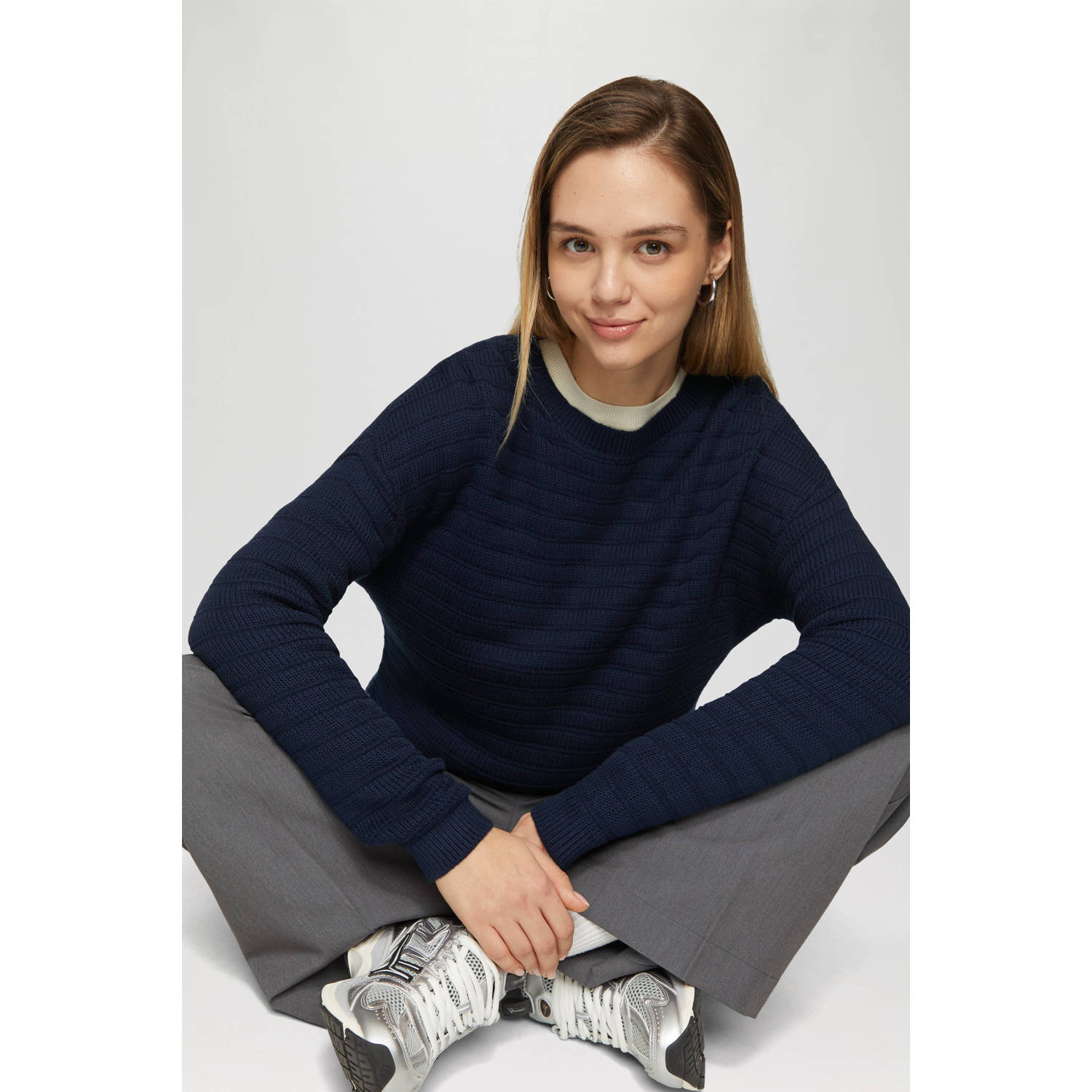 QS Gebreide pullover met ronde hals