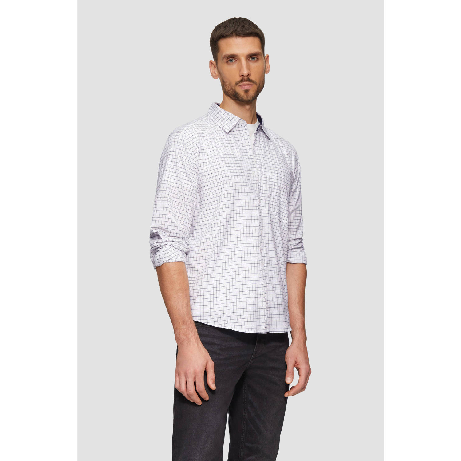 S.Oliver casual overhemd wit