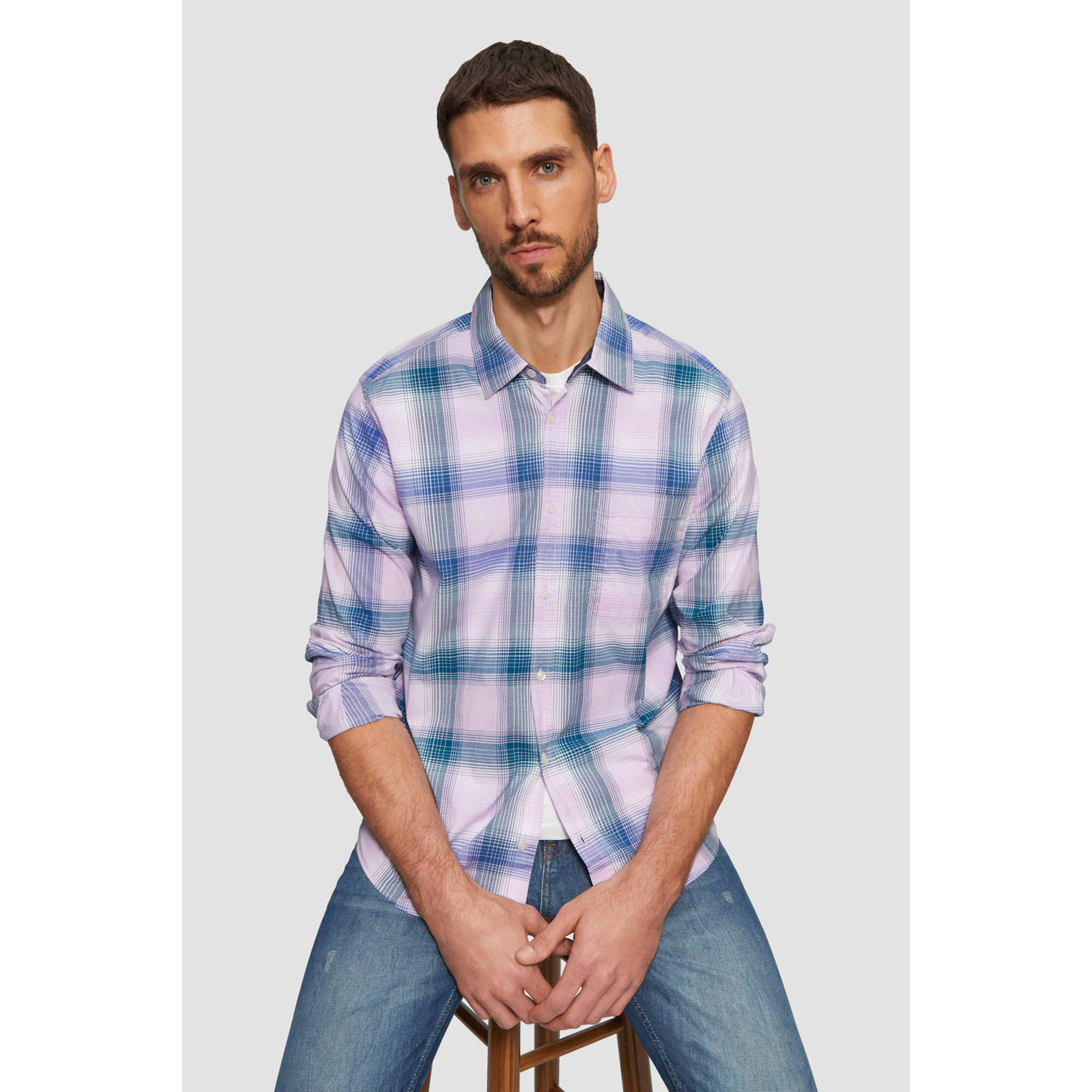 S.Oliver casual overhemd lila