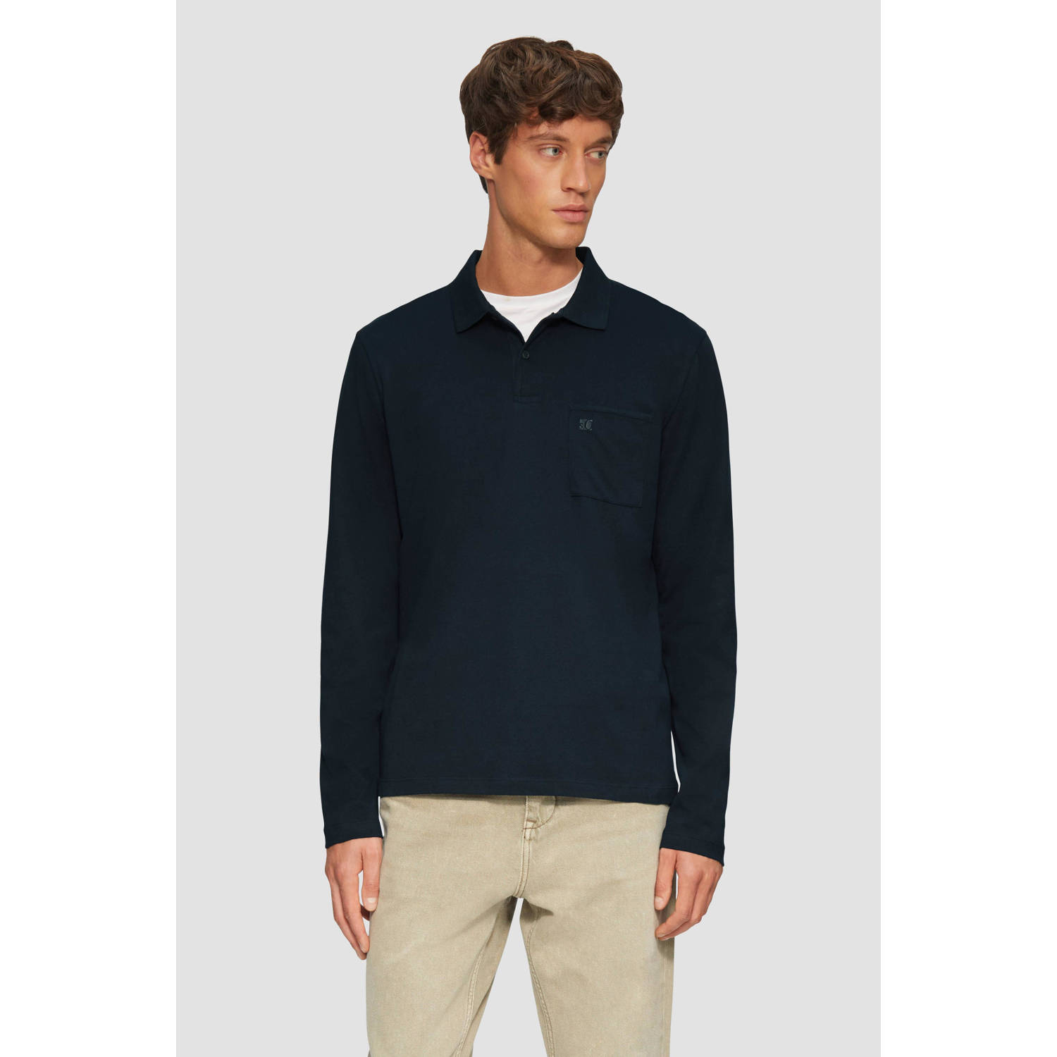 S.Oliver regular polo donkerblauw