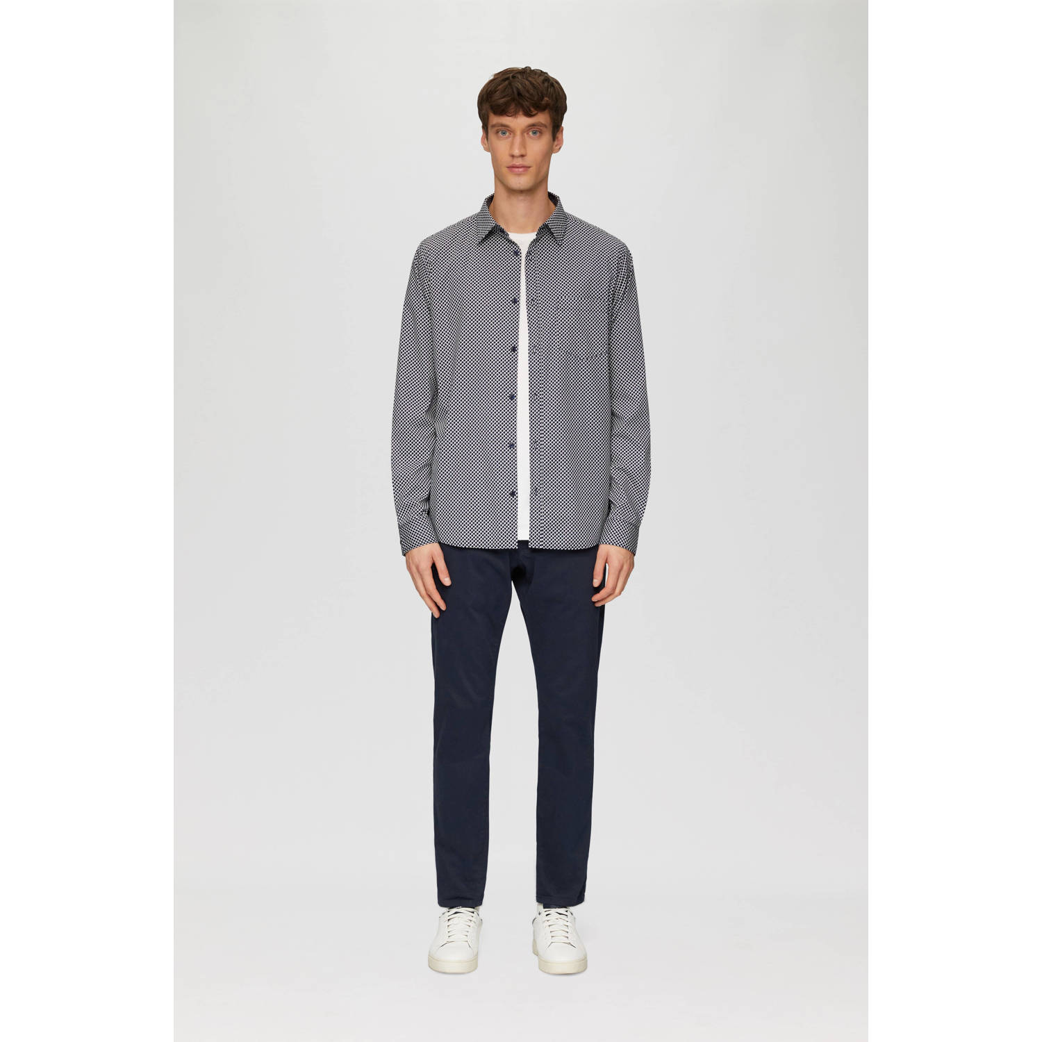 s.Oliver casual overhemd donkerblauw