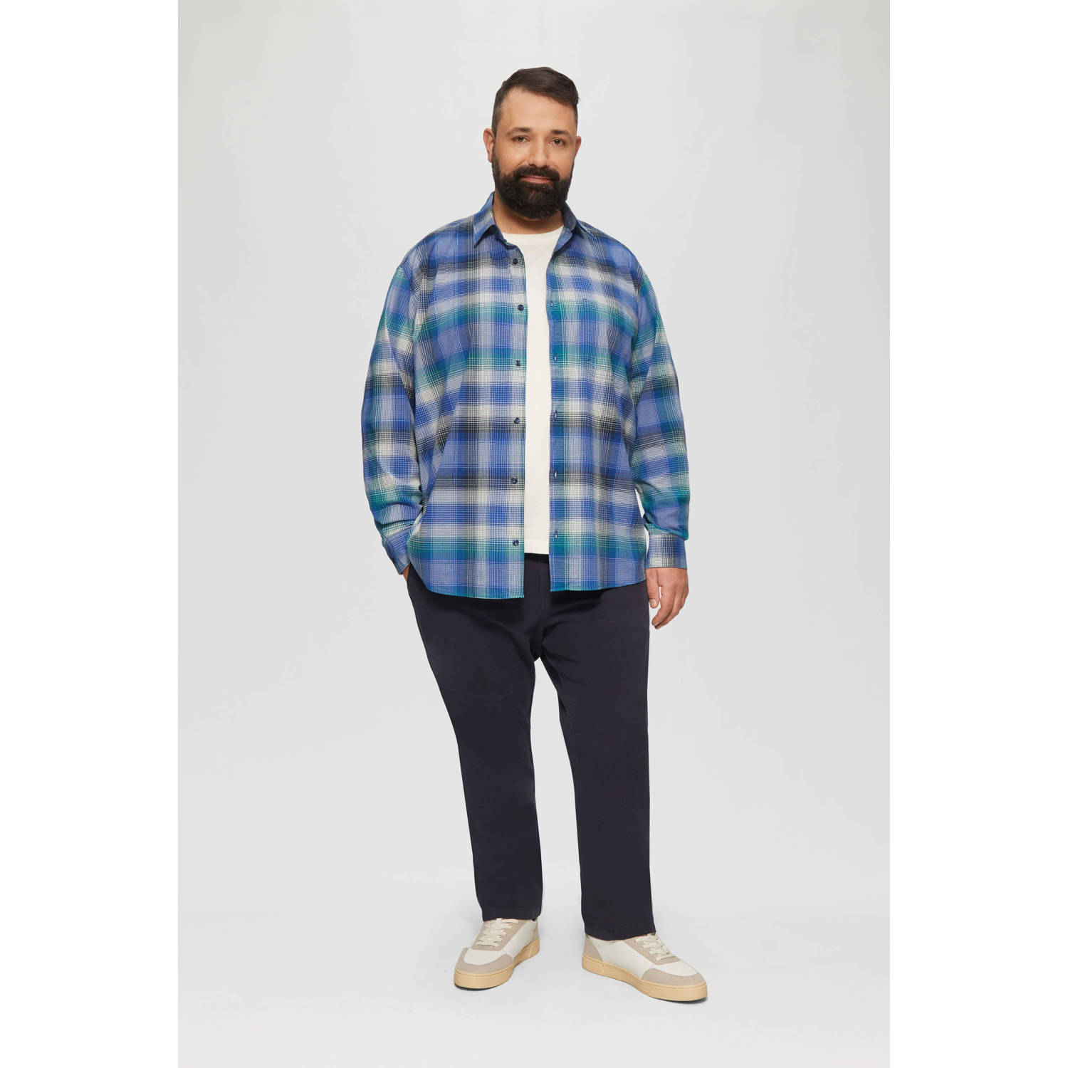 s.Oliver Big Size casual overhemd lichtblauw
