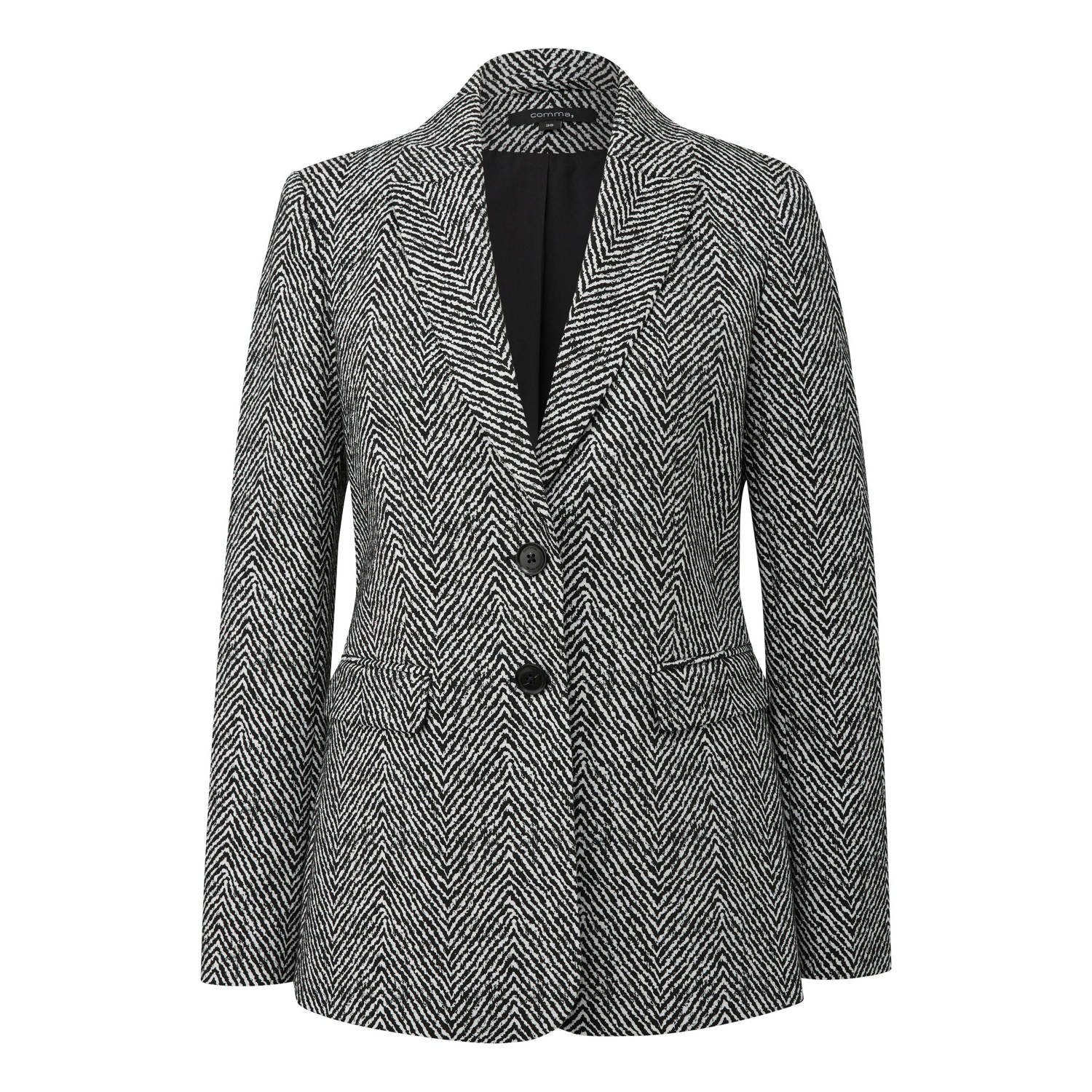 Comma regular blazer zwart