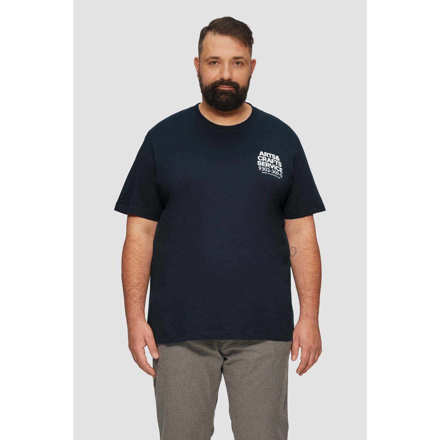 s.Oliver Big Size T-shirt donkerblauw