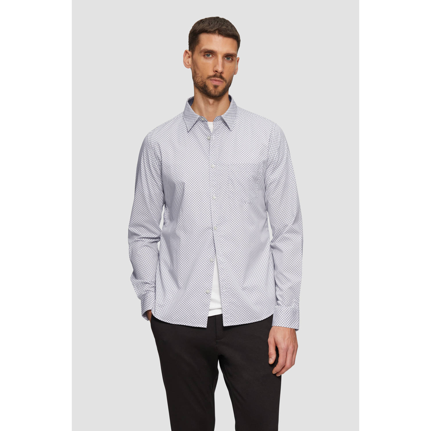 S.Oliver casual overhemd grijs