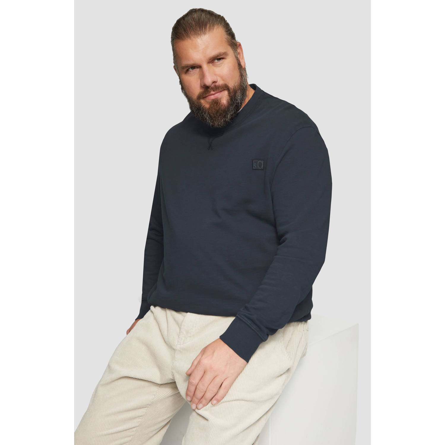 S.Oliver Big Size sweater donkerblauw