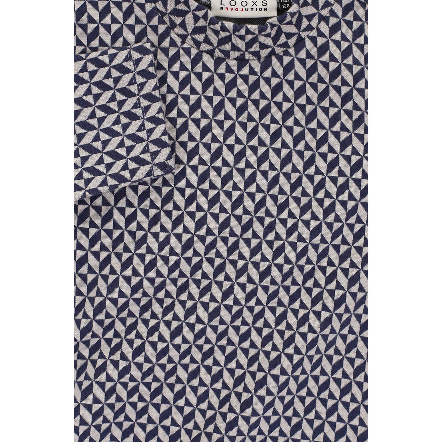 LOOXS 10sixteen top met col blauw fijn gebreid