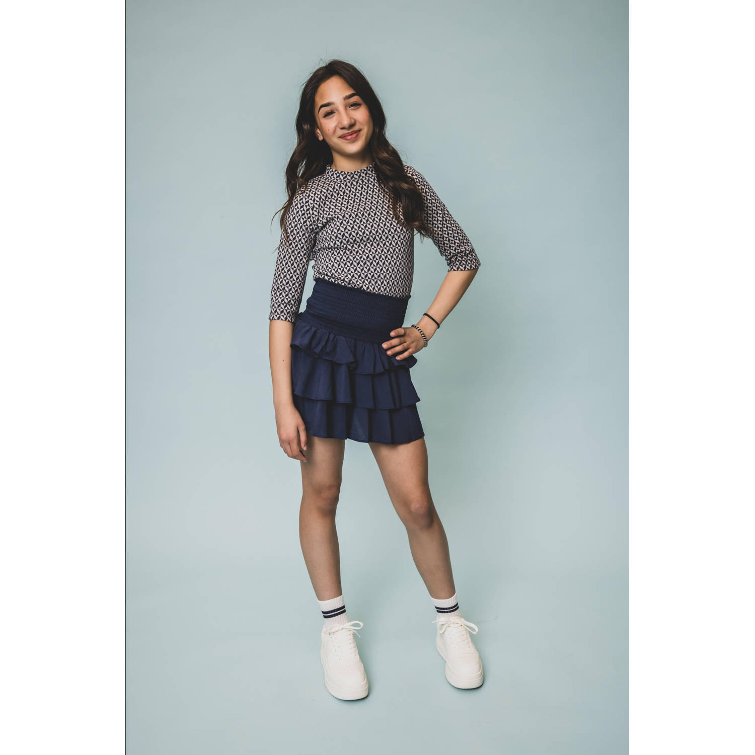 LOOXS 10sixteen strokenrok donkerblauw