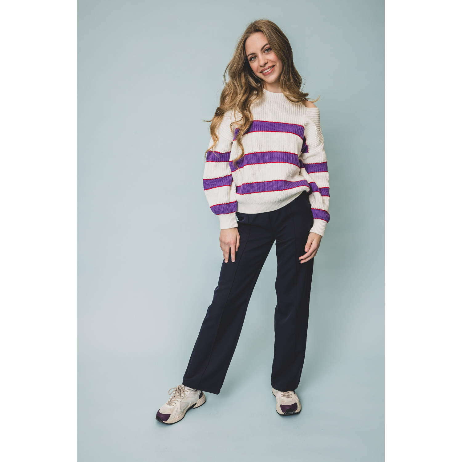 LOOXS 10sixteen loose casual broek donkerblauw