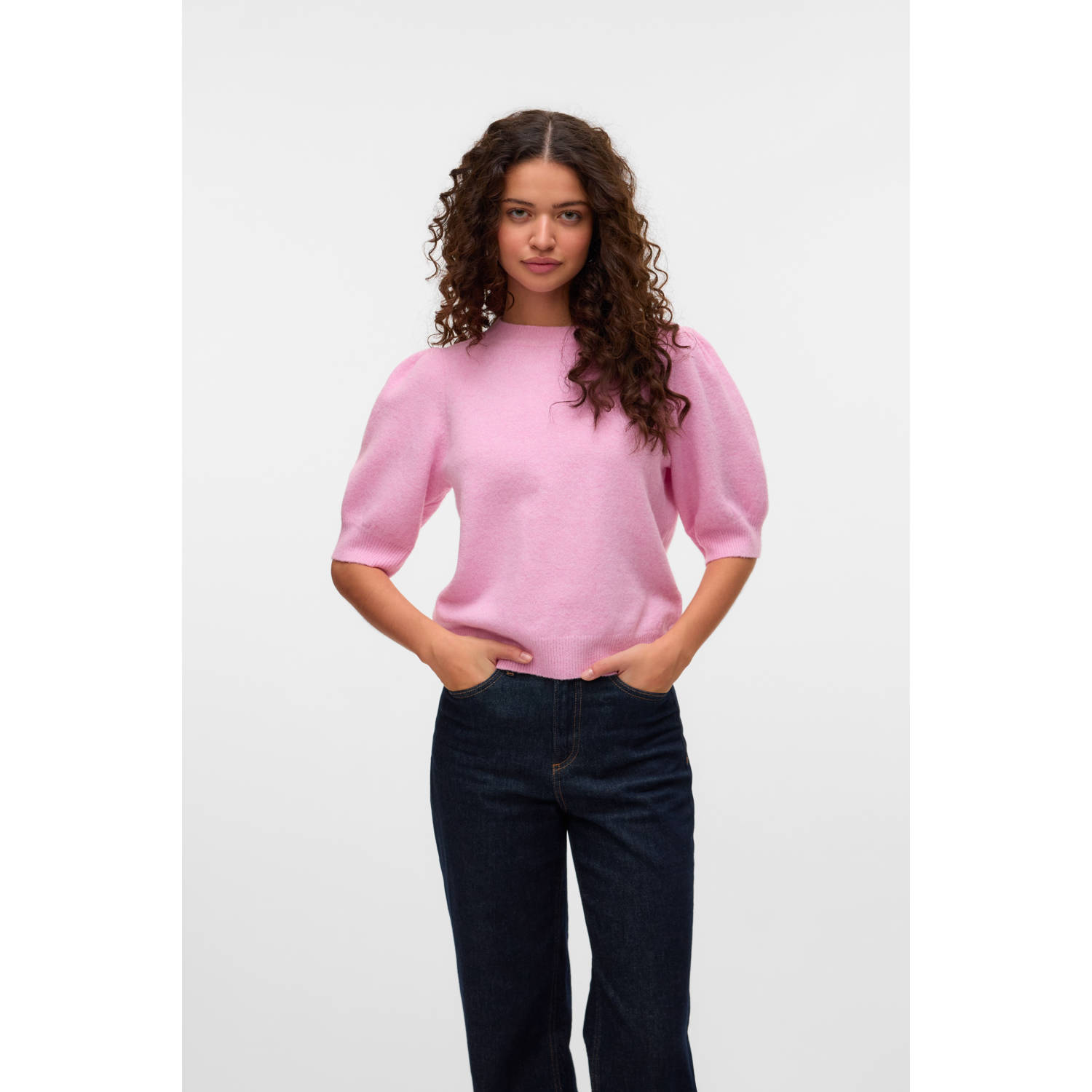 VERO MODA trui roze gebreid