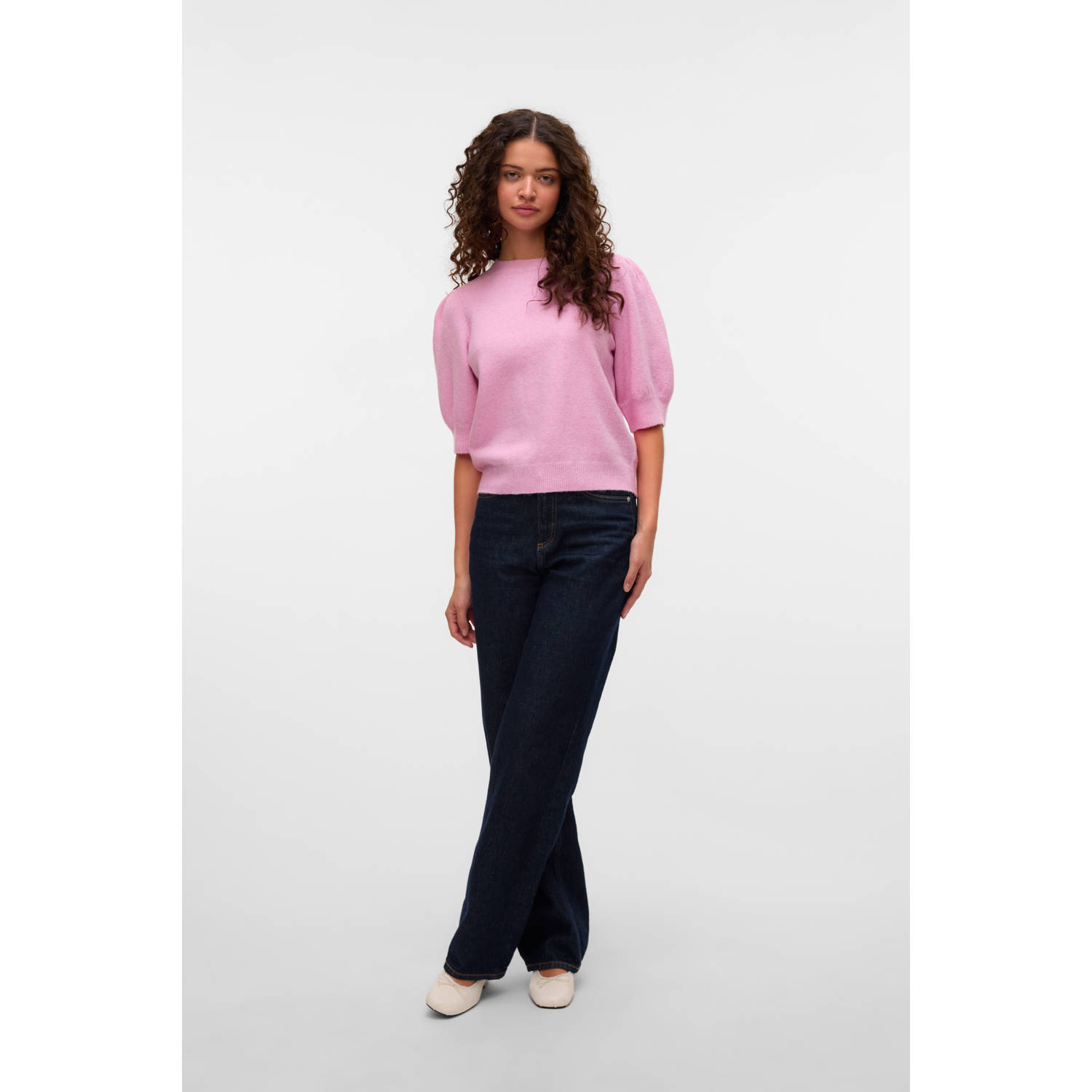 VERO MODA trui roze gebreid