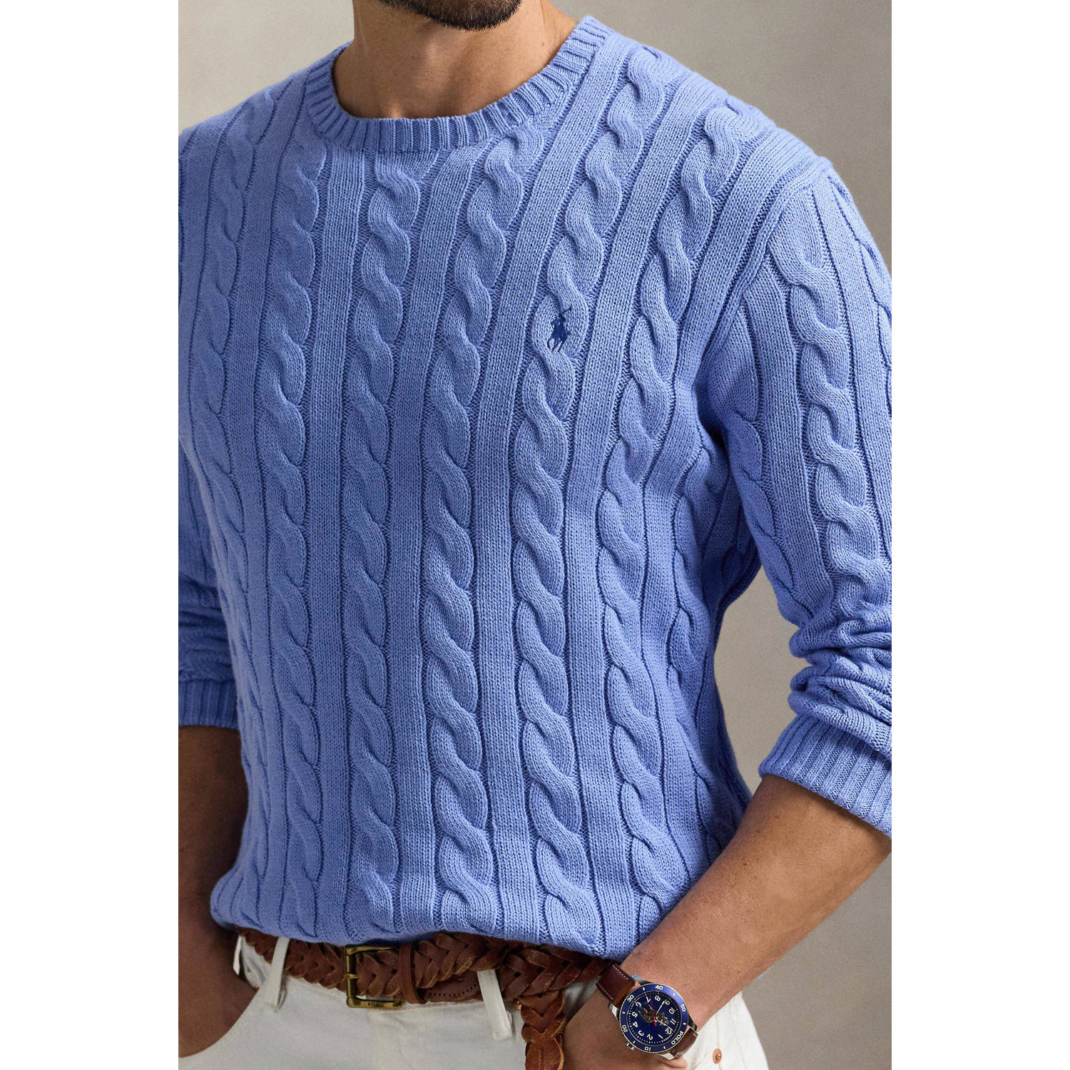 POLO Ralph Lauren Big & Tall trui met kabels lavendel