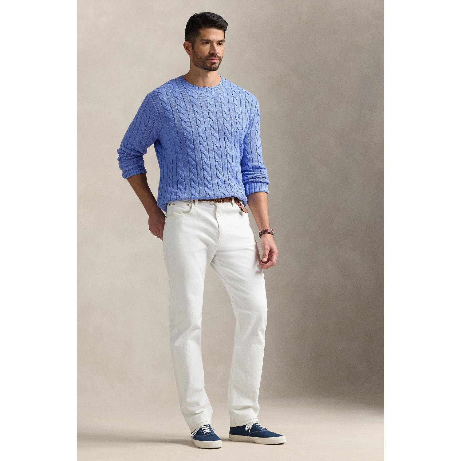 POLO Ralph Lauren Big & Tall trui met kabels lavendel