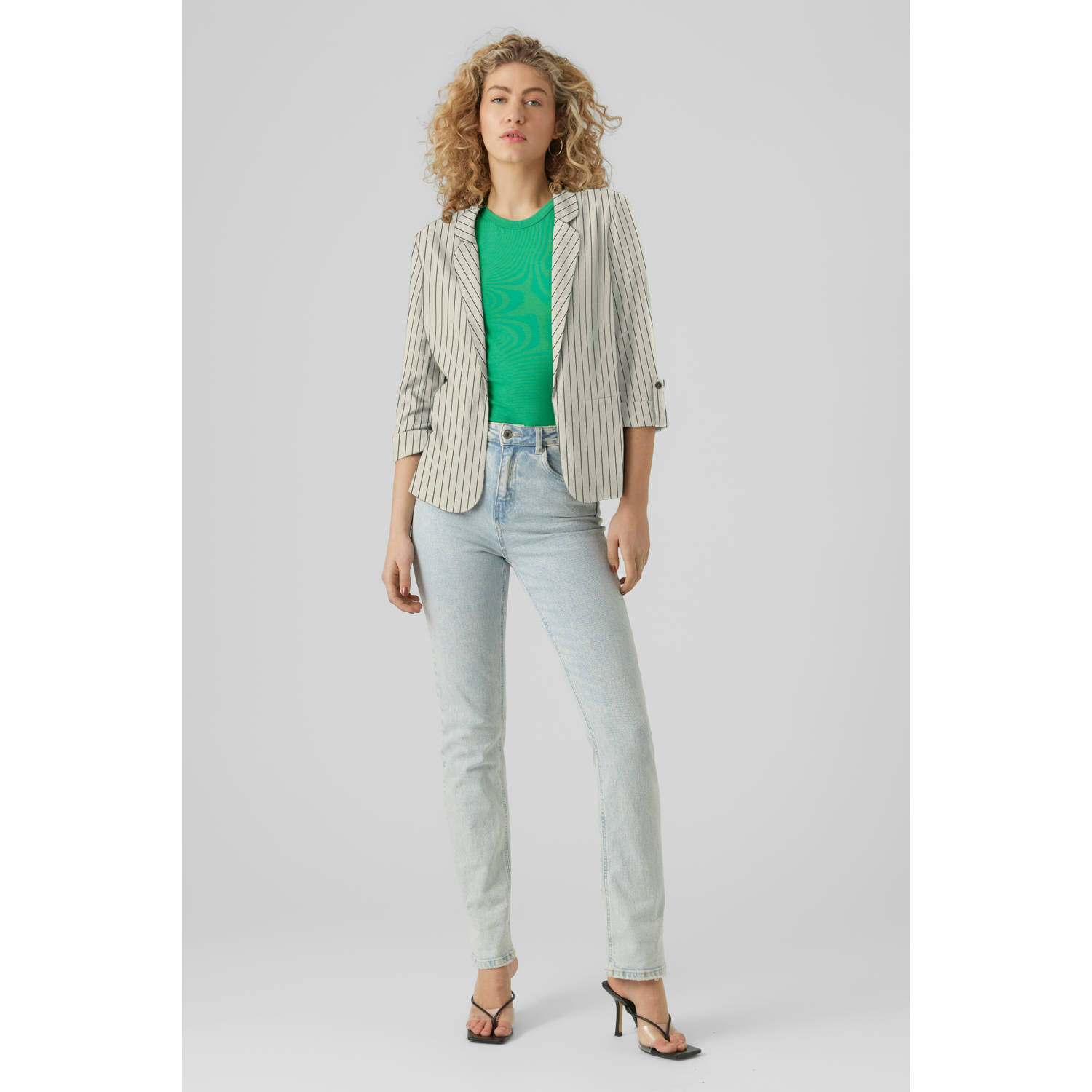 VERO MODA regular blazer lichtgrijs