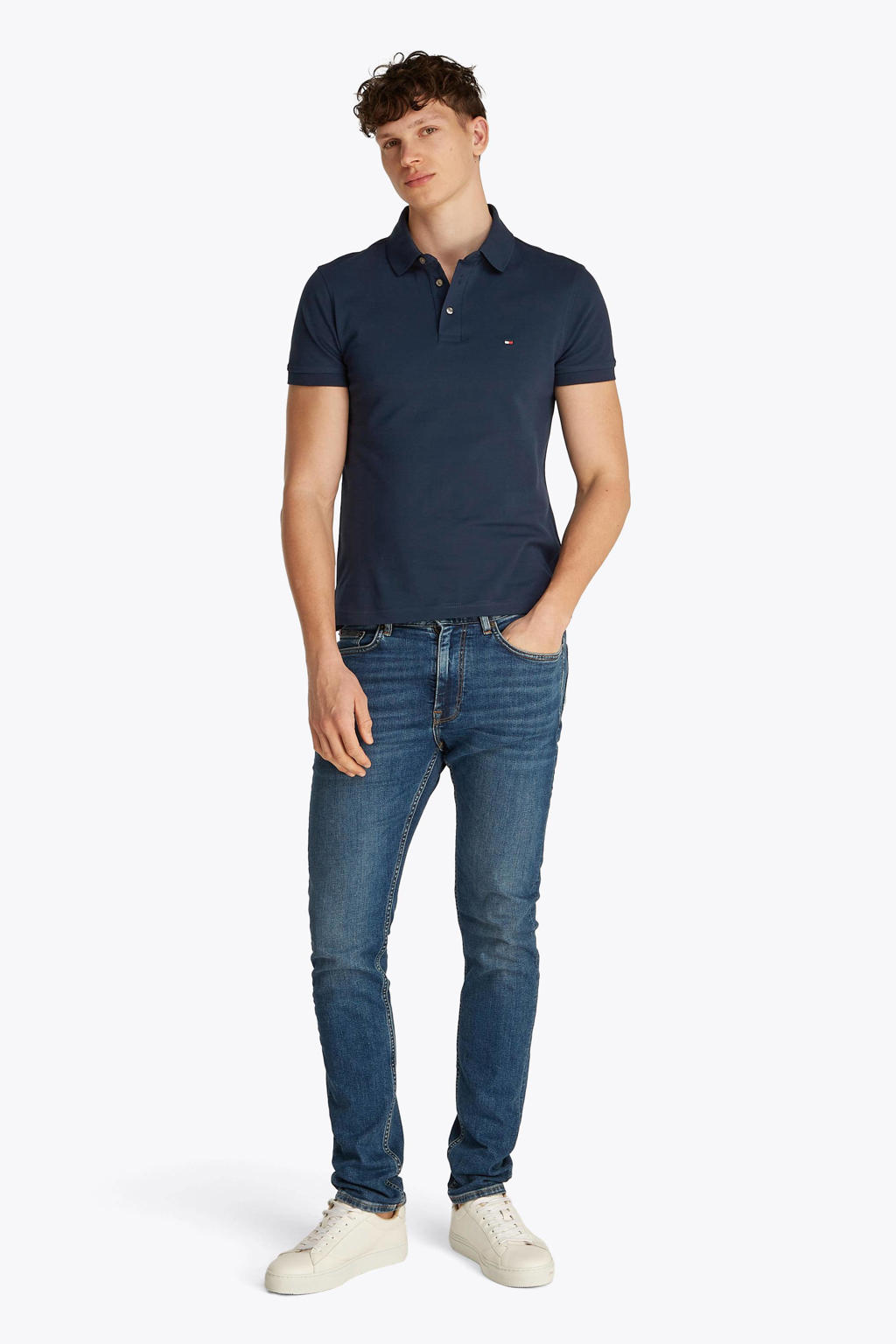 Tommy Hilfiger slim fit polo 1985 donkerblauw